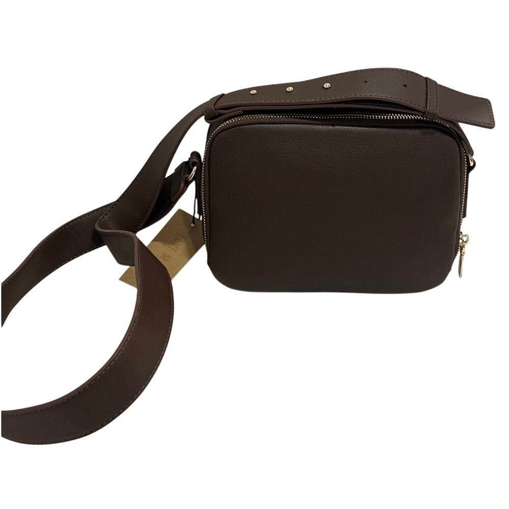 Steve Madden Blexi Hollywood Crossbody Bag Sepia Brown Logo Grid DR143770 New - Picture 2 of 11